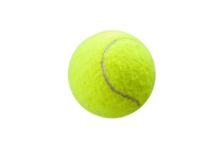 A single tennis ball on a white background