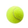 A single tennis ball on a white background