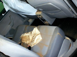 Car with major water damage to interior
