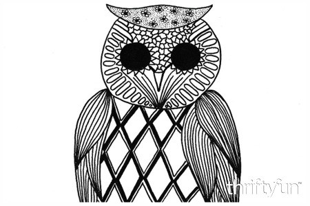 Owl Adult Coloring Page