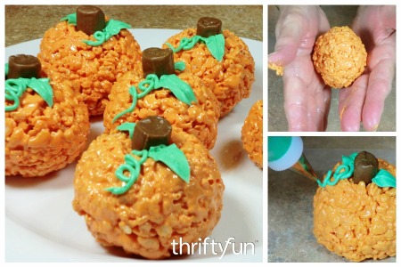 Making Rice Krispy Pumpkins