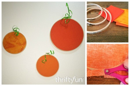 Making Embroidery Hoop Pumpkins