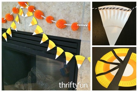 Making a Paper Plate Candy Corn Garland