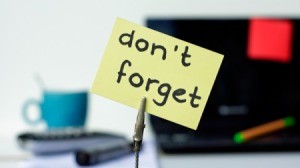 Don't forget reminder on a sticky note.
