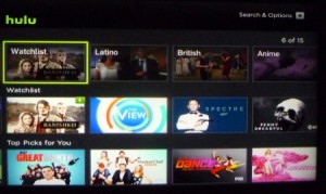 A screenshot of Hulu Plus