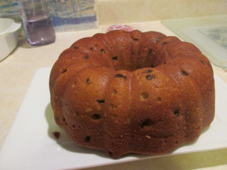 Applesauce Raisin Cake with Butter Cream Icing