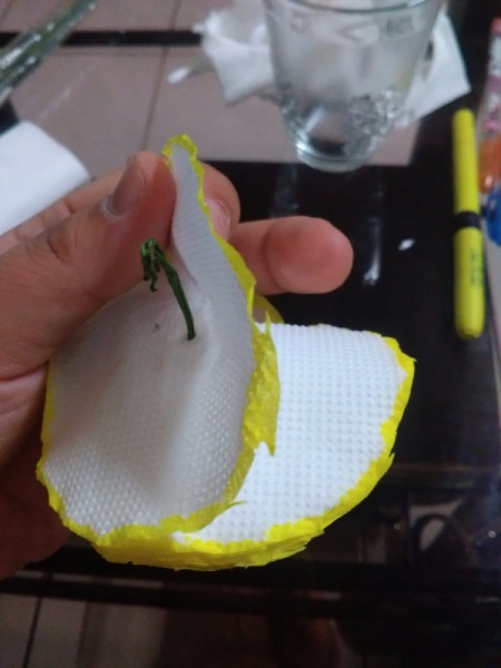 separating paper and creating the flower