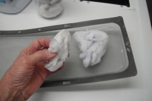 paper towel removing lint on dryer filter