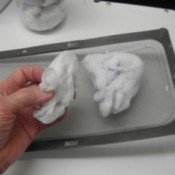 paper towel removing lint on dryer filter