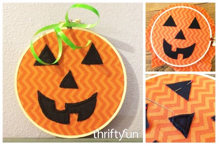 Making an Embroidery Hoop Jack-O'-Lantern