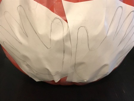 Keepsake Handprint Pumpkin