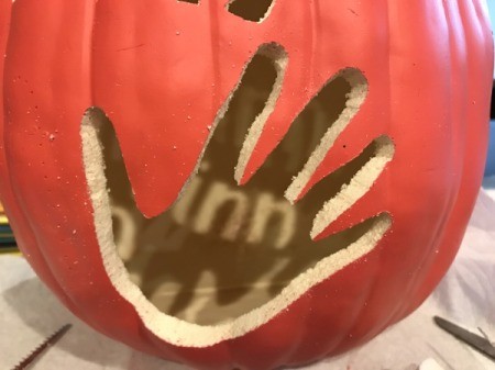 Keepsake Handprint Pumpkin