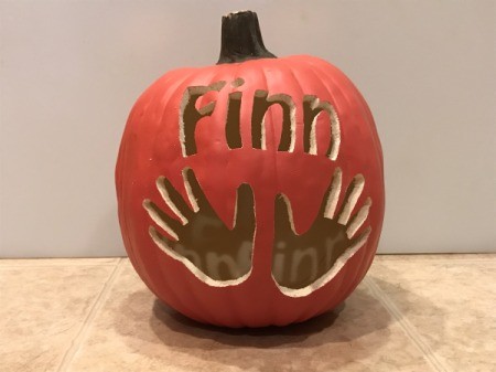 Keepsake Handprint Pumpkin