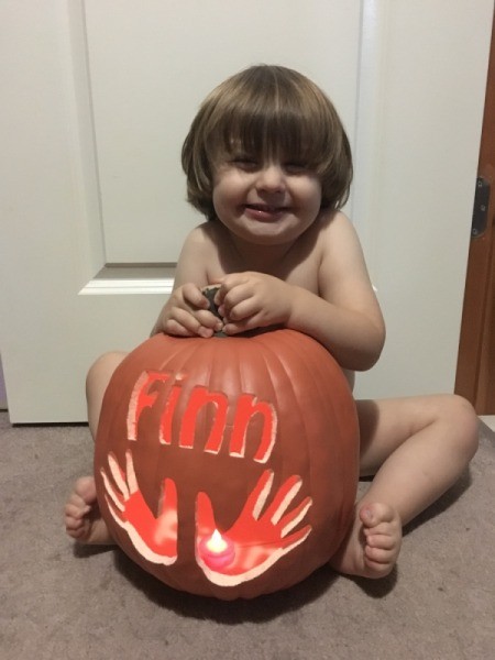 Keepsake Handprint Pumpkin