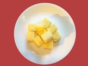 Cubes of clarified butter.