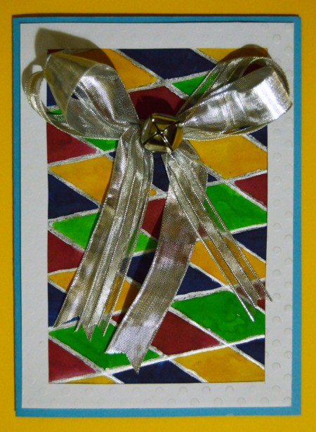 A handmade Bell-a-Ringing Christmas Card