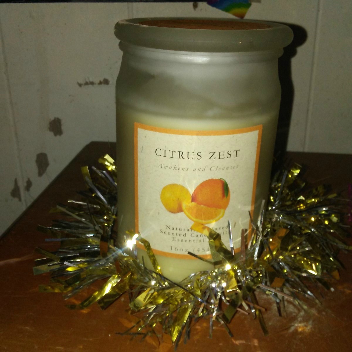 Decorate Base of Candle with Tinsel My Frugal Christmas