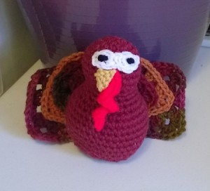 turkey with face and tail sewn on