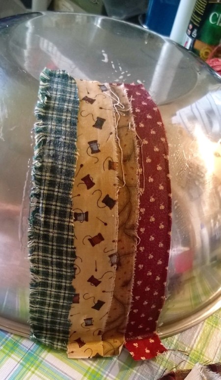 Homespun Fabric Covered Bowl