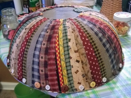 Homespun Fabric Covered Bowl