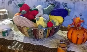 Homespun Fabric Covered Bowl