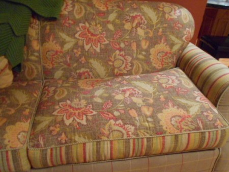 floral pattern on couch upholstery
