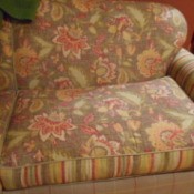 floral pattern on couch upholstery