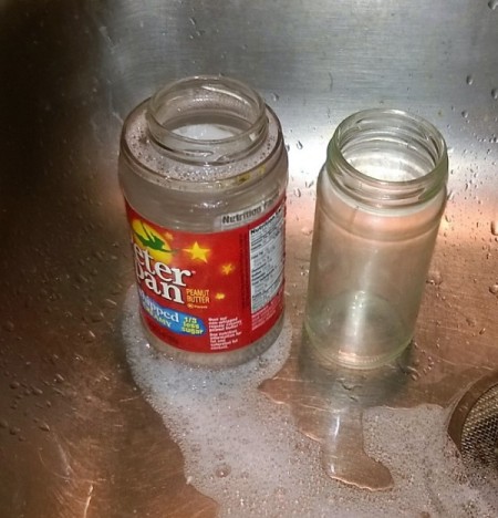 larger soaking jar, smaller jar with label removed