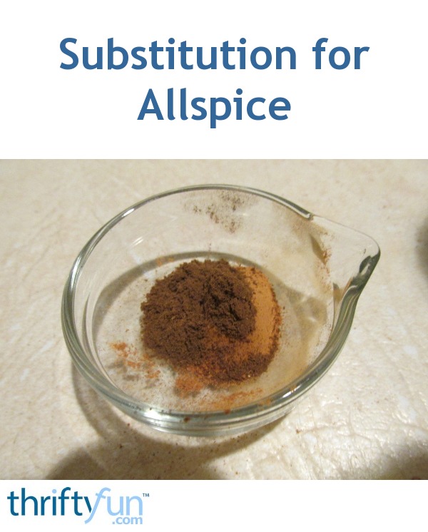 Substitution for Allspice ThriftyFun