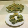 A plate of spinach and cheese appetizers.