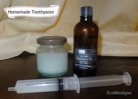homemade toothpaste with syringe