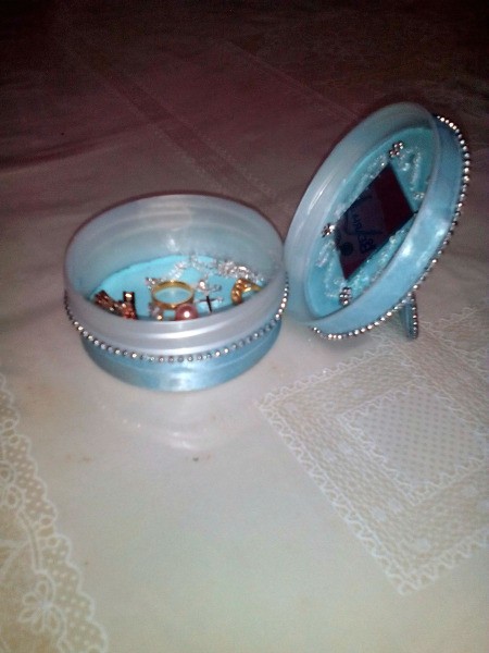 Recycled Plastic Container Jewelry Keeper