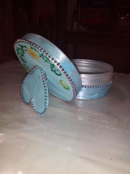 Recycled Plastic Container Jewelry Keeper