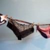 fancy feminine underwear hung as bunting