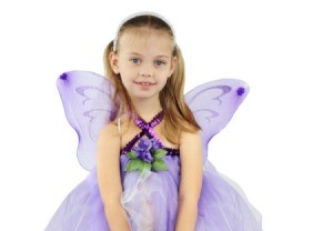 A girl in a fairy costume.