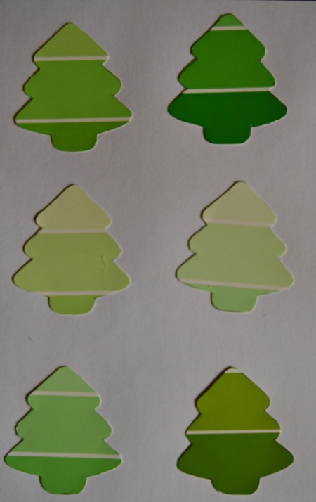 Christmas Tree Gift Tags From Paint Swatches