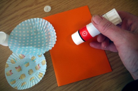 Cake Case (Muffin Cup) Flower Greetings Card