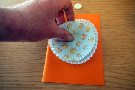 Cake Case (Muffin Cup) Flower Greetings Card