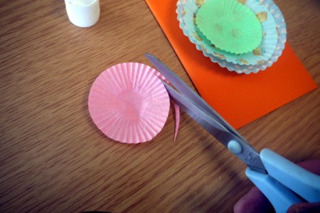 Cake Case (Muffin Cup) Flower Greetings Card