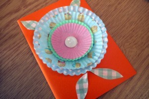 muffin cup flower greeting card