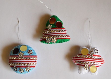 Felt Bling Christmas Ornaments