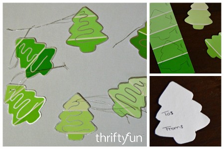 Making Christmas Tree Gift Tags From Paint Swatches