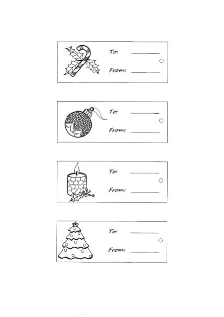 Mini Adult Coloring Christmas Gift Tags