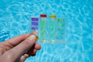 A kit for testing the pool water's pH.
