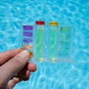 A kit for testing the pool water's pH.