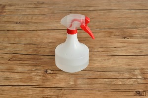 A spray bottle used to train a dog.