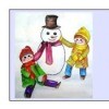 snowman and children gift tag