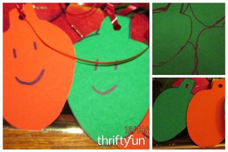 Making Paper Christmas Lightbulb Ornaments