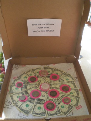 Pizza Box Cash Gift