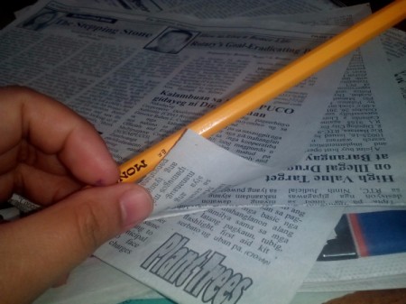 Table Top Newspaper Christmas Tree